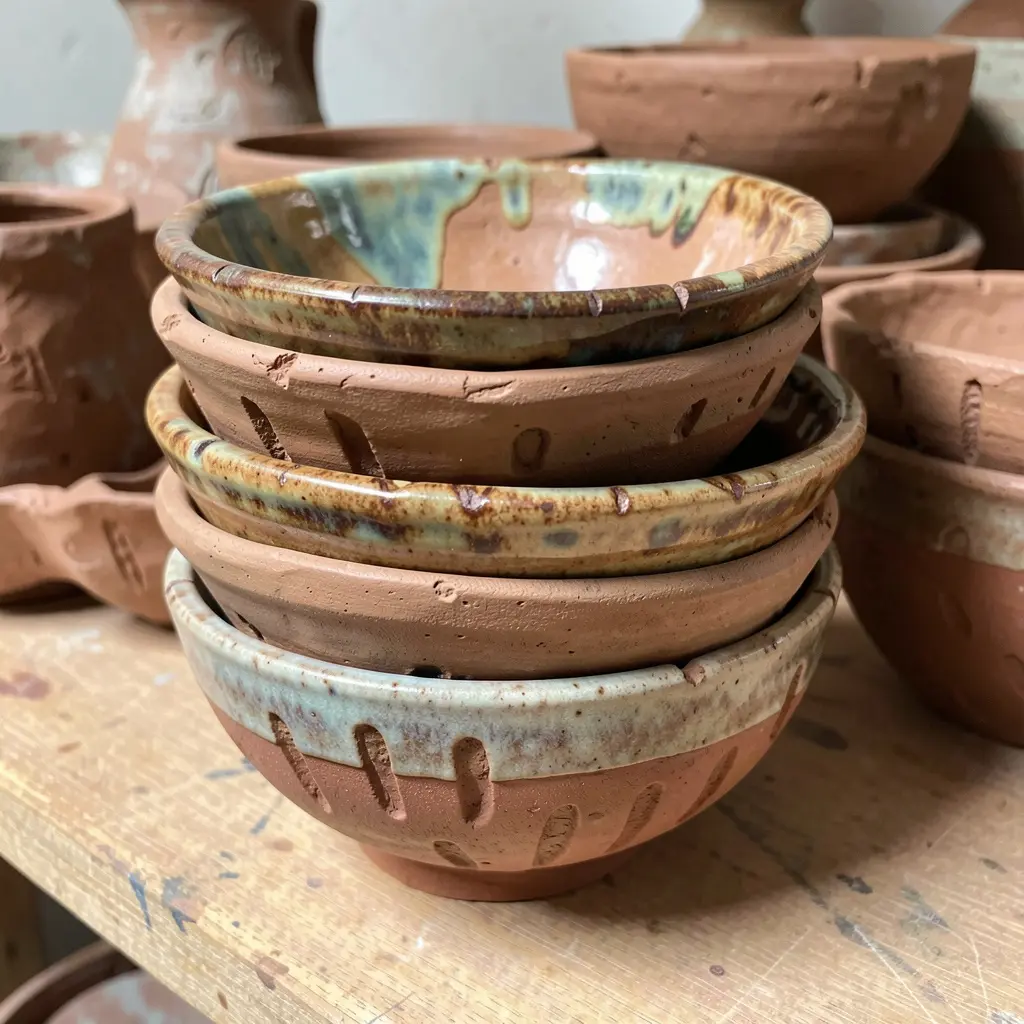 Handcrafted pottery items and clay work